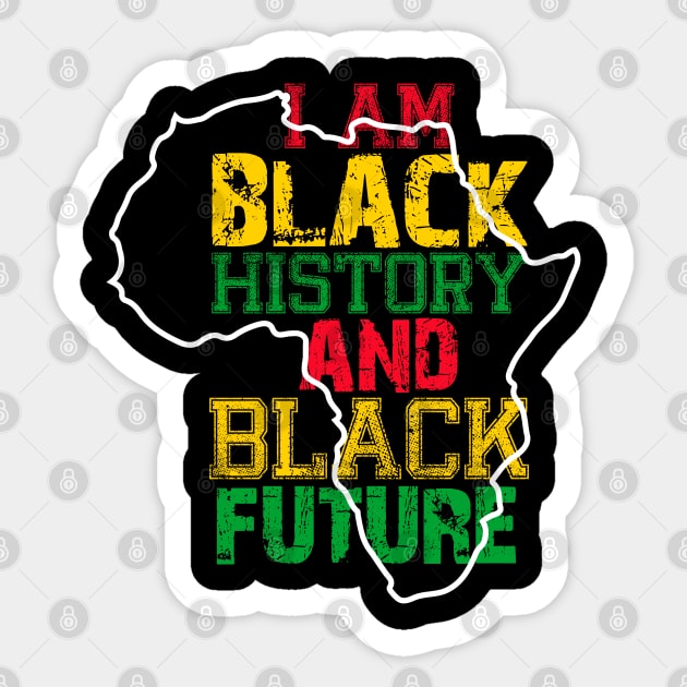I am black history and black future Sticker by UrbanLifeApparel